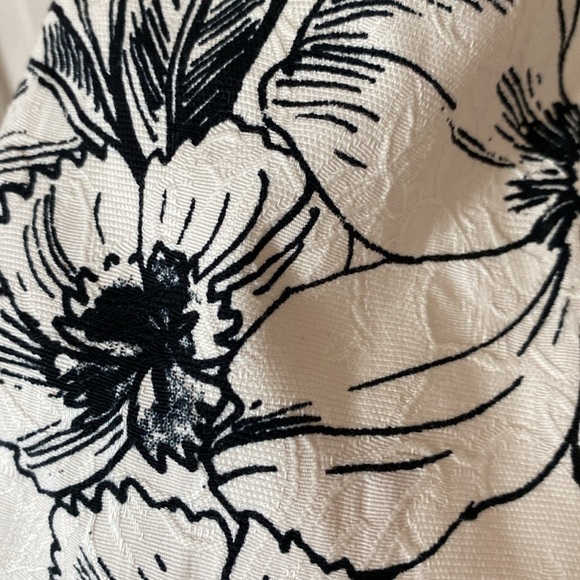 Adrianna Papell Jaquard Fit & Flare A-Line Dress Floral Print Classic White - Picture 3 of 13